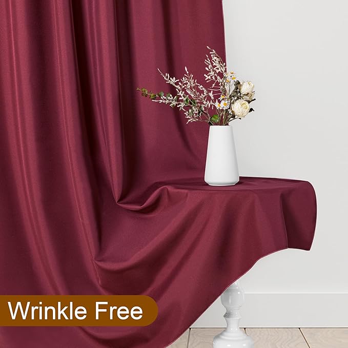 DWCN 10x7 FT Burgundy Backdrop Curtains - Image 5