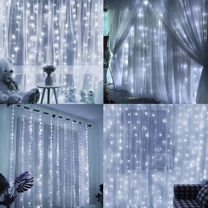 HOME LIGHTING Window Curtain String Lights, 300 LED 8 Lighting Modes Fairy - Image 6