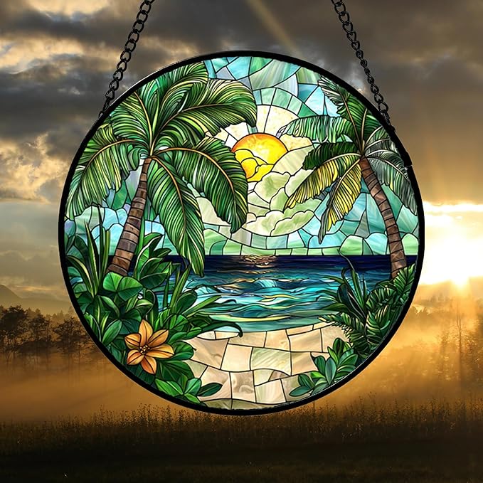 Stained Glass Window Hanging, and Mom 14.9x14.9 in - Image 4