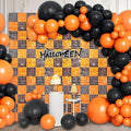 24PCS Black Orange Shimmer Wall Backdrop, Halloween Square Sequin Photo by ZEBMOON