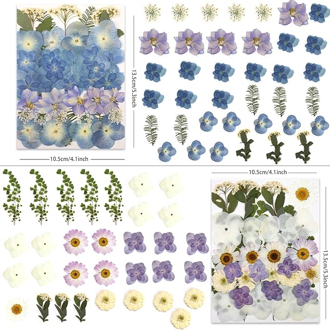 LUXEEASE 140 Pcs Dried Pressed Hydrangea Flowers - Image 2