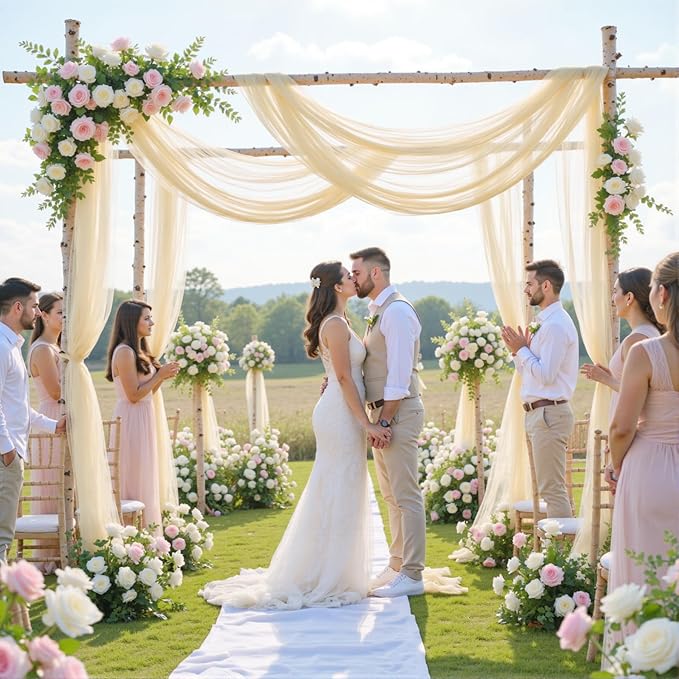 Champagne Arch Draping Fabric for Wedding - Image 2