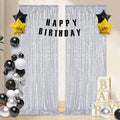 Sequin Backdrop Curtains 6ft x 8ft Silver Background Wedding Decoration Panels by QueenDream