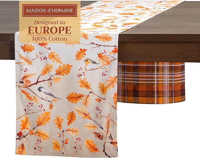 Maison d' Hermine Table Runner 100% Cotton Double Layer Table Runners 108 by MaisondHermine