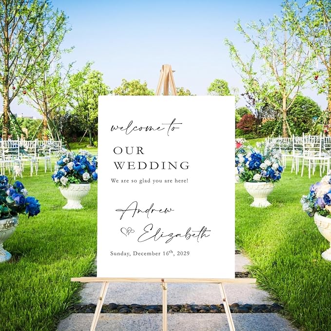 Welcome Sign For Wedding Entrance, Welcome To Our Beginning Wedding Sign by Jewelry