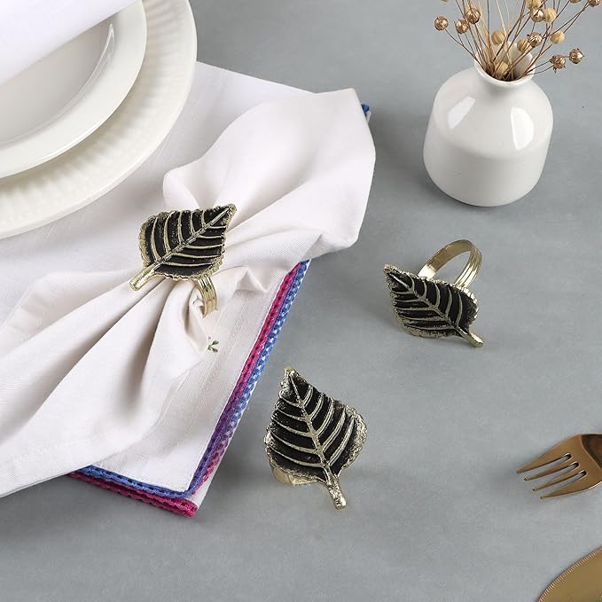 Set of 12 Rooster Napkin Rings for Farmhouse Decor | Premium Metal Leaf - Image 3
