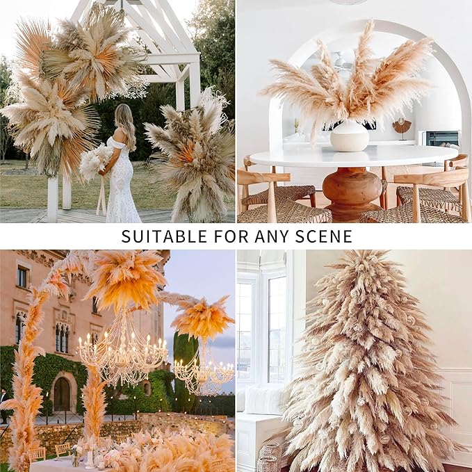10 Stems 46 inch Tall Pampas Grass Decor - Image 6