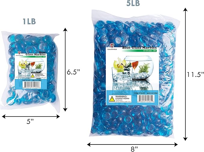 Galashield Flat Glass Marbles for Vases Blue Glass Gems Beads Pebbles Vase - Image 8