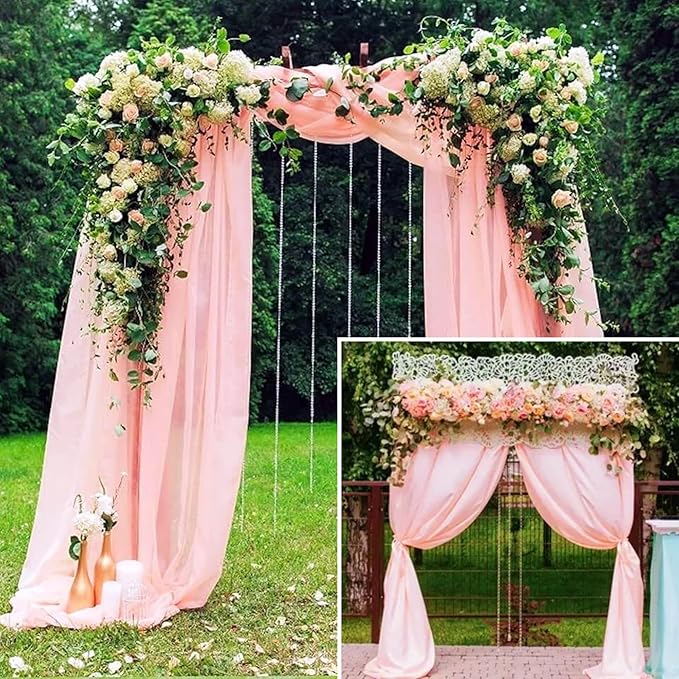 4 Panels Wedding Arch Draping Fabric 28" x 20Ft Wedding Arch Drapes Chiffon - Image 6