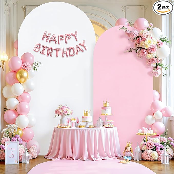 7.2FT 6FT Arch Backdrop Cover for Wedding, Birthday Party Decor, Chiara by Besutolife