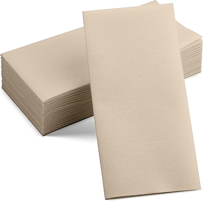 50-Pack Disposable Linen-Feel Pebble Stone Napkins, Party Or Event by SERVIETTO