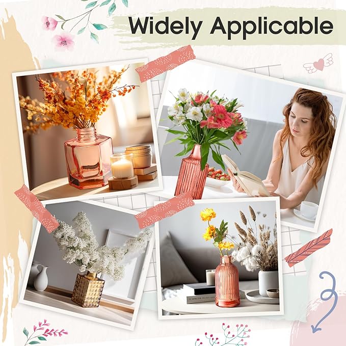 Yaomiao 30 Pcs Vases Bulk Colored Flower Glass Vases Bud Vintage Colored Glass - Image 3