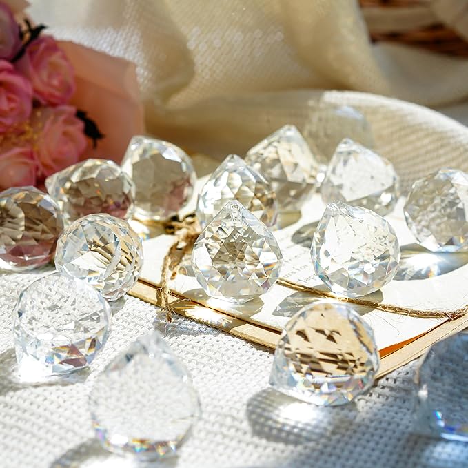 12pcs 30mm Clear Crystal Glass Ball Prisms Hanging Crystals Prisms Sun Catchers - Image 5