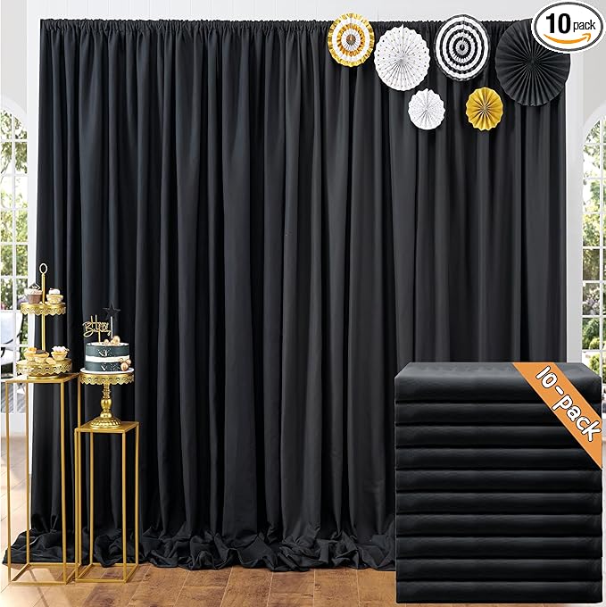 50ft x 10ft Thick Champagne Backdrop Curtains by ENJOYYOURPARTY