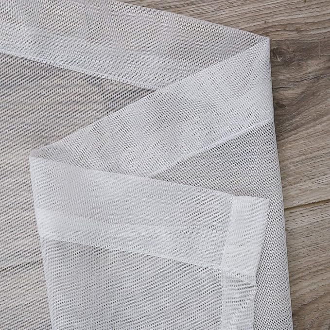 78" Vintage Sheer Voile Elegant Linen Fabric Touch Rod Pocket Tulle Backdrop - Image 5