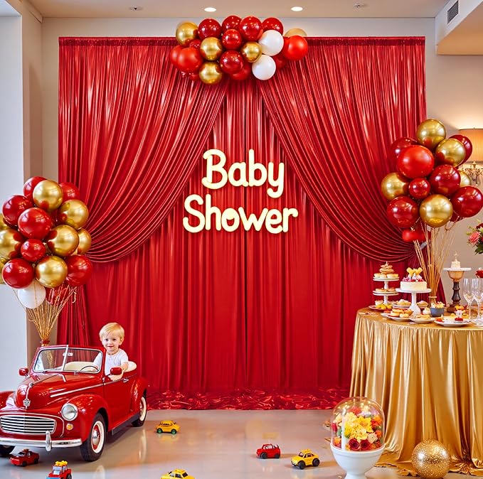 10ftx10ft Red Sequin Backdrop Curtain - Image 7