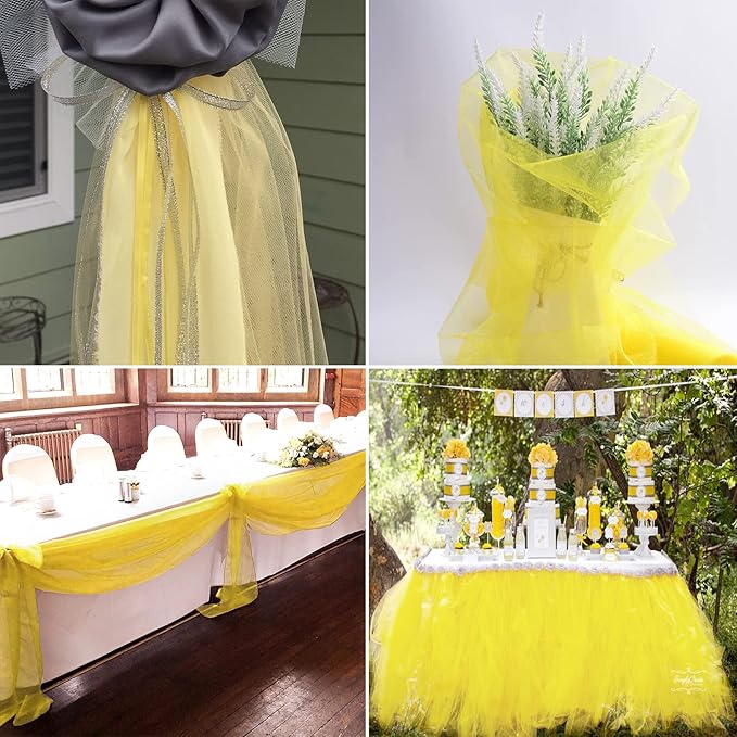 Yellow Tulle Fabric Rolls 54 Inch by 40 Yards Tulle Bolt Spool - Image 5