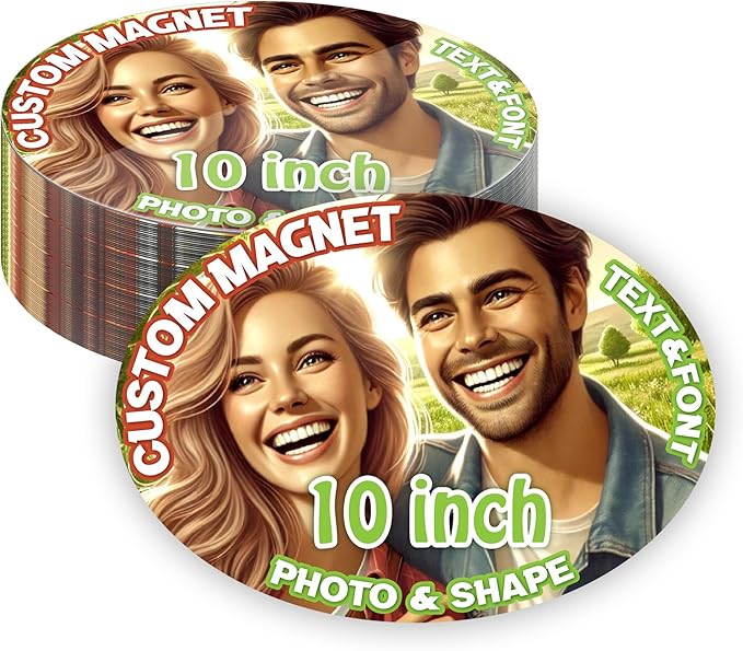 KETABAO – 10" Personalized Car and Refrigerator Oval Photo Magnets by KETABAOMotorcycleParts