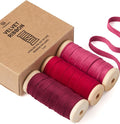 Vitalizart Red Velvet Ribbon Set 3/8" x 15 Yd Burgundy Fabric Trim 3 Rolls * 5 by Vitalizart