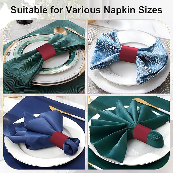 Polymer Material Reusable Napkin Band, Glue-Free Tear-Proof Water Resistant - Image 4