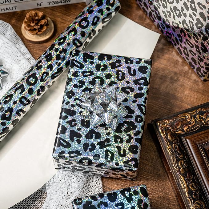 Yarcony Leopard Wrapping Paper Roll, Bold Animals Prints Wrapping Paper - Image 2