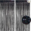 Black Tinsel Curtain Party Backdrop by GREATRIL