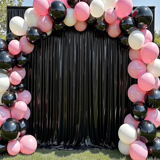 30x10 ft Wrinkle Free Black Sequin Backdrop Curtain - Image 9