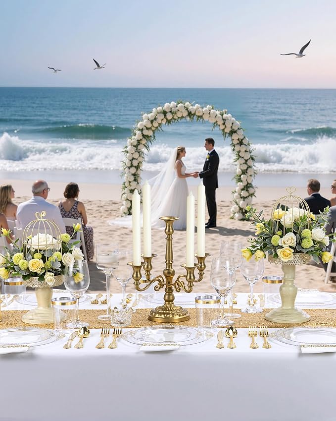 Nervure 350PCS Clear Gold Plastic Plates - Image 6