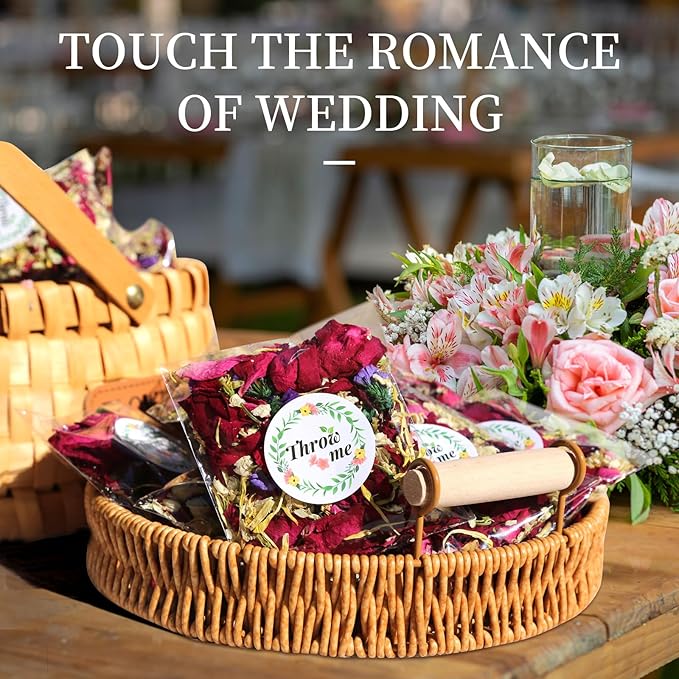 Oning 52 Pack Mix Biodegradable Confetti, Dried Flower Petals, Real Rose Petals - Image 6