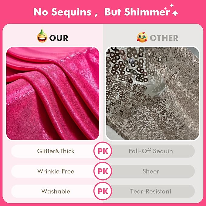 10x10ft Shimmer Hot Pink Sequin Backdrop Curtain - Image 2
