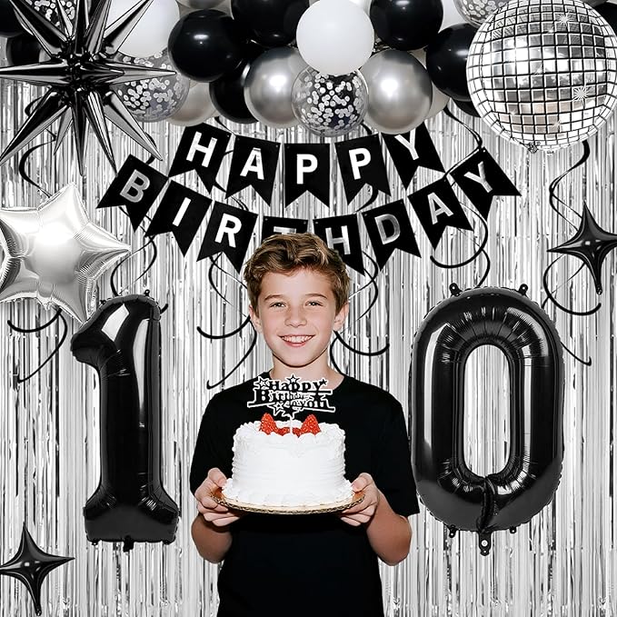 10th Birthday Decorations for Boys Girls, Fringe Curtains Kit - Image 3