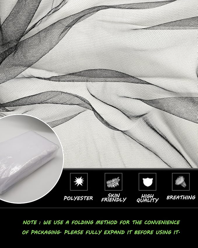 Black Tulle Fabric 108" x 25 Yards - Image 2
