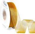 Ribbli Pale Gold Organza Ribbon, 1 Inches x Continuous 50 Yard, Pale Gold Sheer by Ribbli