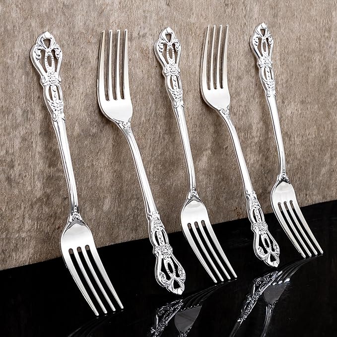 30PCS Silver Plastic Forks - Image 4