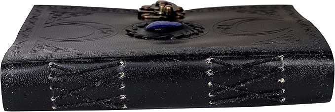 cuero 3 Moon Blue Lapiz Embossed Vintage Leather Journal - Image 6