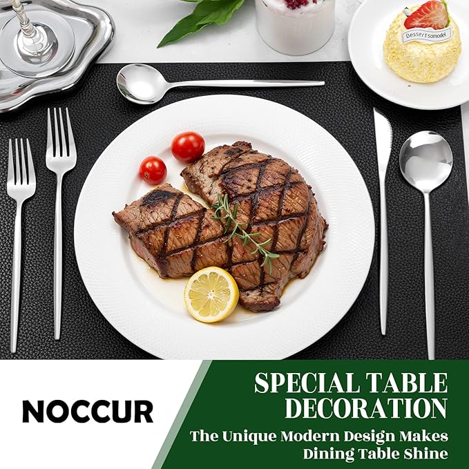 NOCCUR 40-Piece Stainless Steel Silverware Set - Image 8