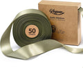 Sage Green Satin Ribbon 1-1/2 Inch x 50 Yards Double-Faced Ribbons by Keypan