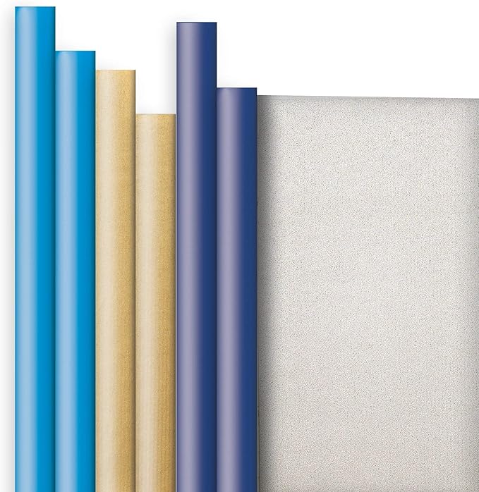 Jillson Roberts 6 Roll-Count Solid Color Hanukkah Gift Wrap Available in 2 by JillsonRoberts