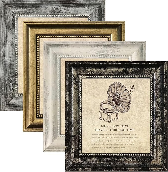 5x5 Picture Frames Set of 4- Rustic Retro Photo Frame by TKYGU