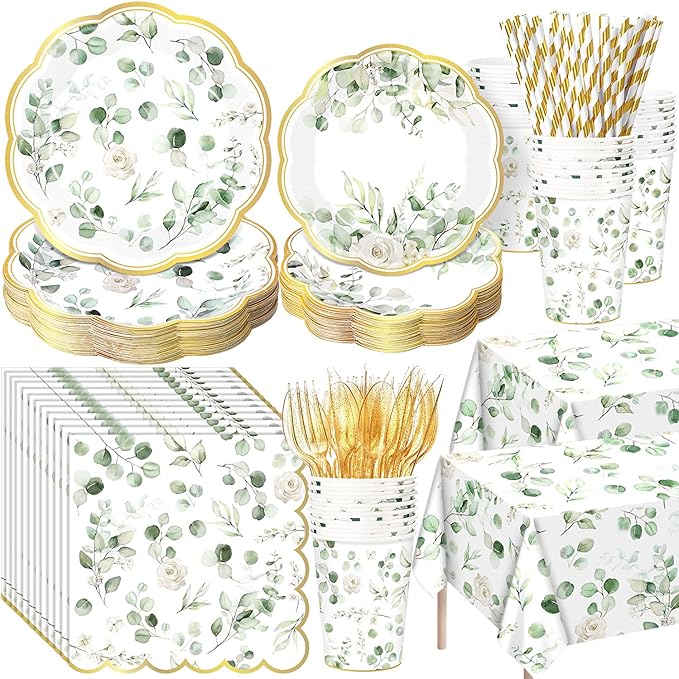 452 Pcs Sage Green Baby Shower Party Decorations by Potchen
