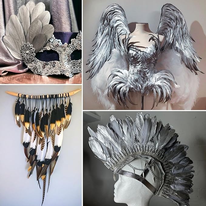 Larryhot Silver Goose Feathers for Crafts - Image 6