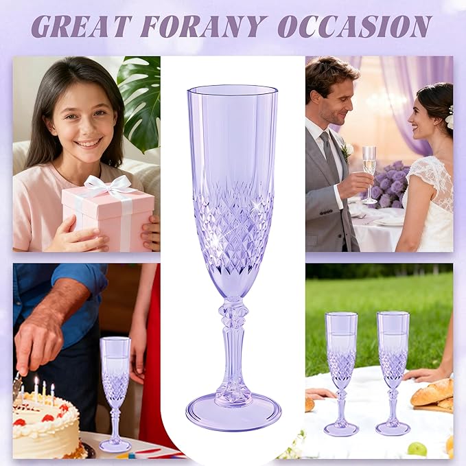 Plastic Champagne Flutes, for Weddings Bachelor Parties Toasting and Events - Image 4