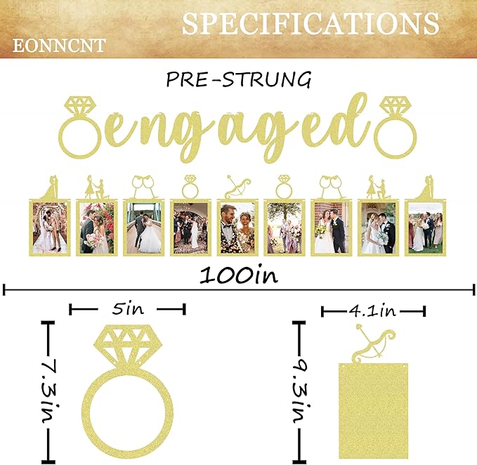 Pre-Strung Engaged Photo Banner - Image 3
