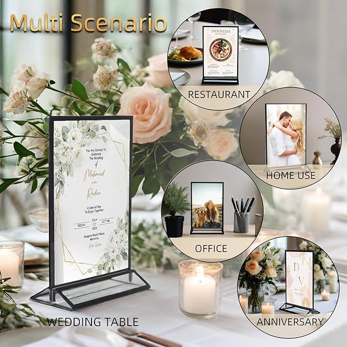 5x7 Inches Clear Picture Frames 6 Pack Acrylic Sign Holders, Double-sided Menu - Image 4