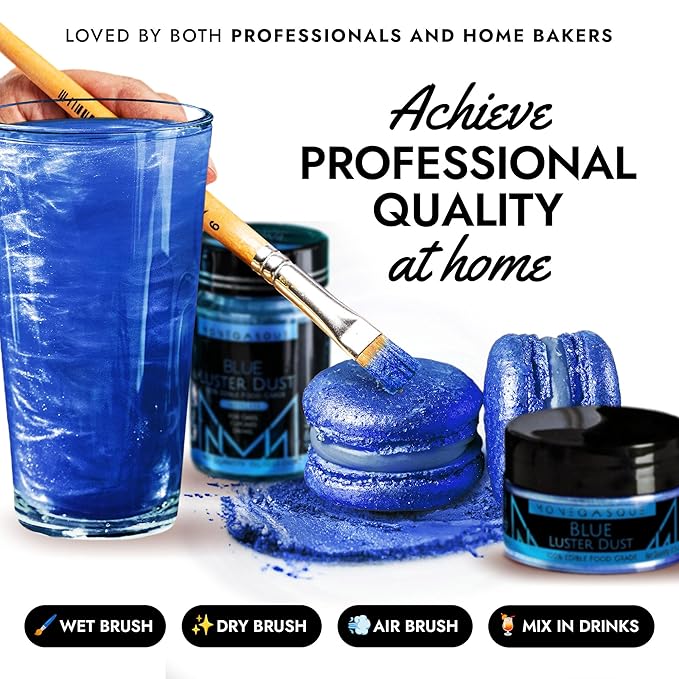 MONÉGASQUE Blue Edible Glitter for Drinks 7g – Edible Glitter for Cakes - Image 3