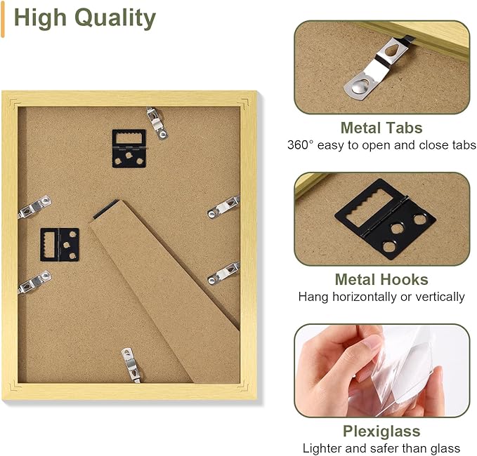 Vittanly 8x10 Collage Picture Frame, Displays 2Pcs 4x6 Pictures - Image 5
