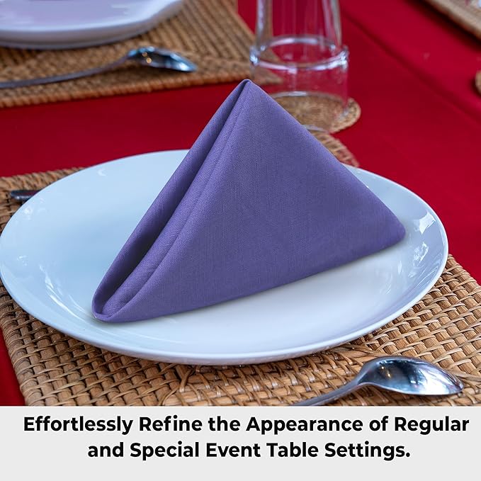 Urban Villa Easter Dinner Napkins Solid Lilac Color Cloth Napkins Oversized - Image 5