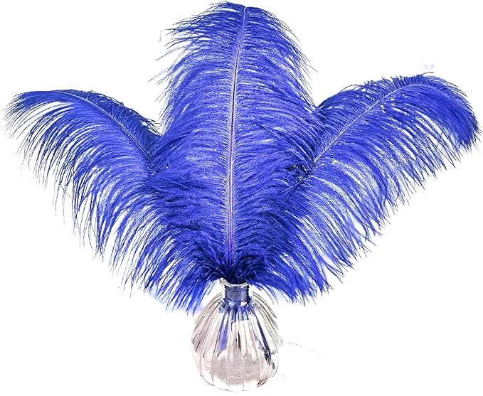 Happy Feather 16-18 inch Royal Blue Ostrich Feathers Craft by SupplyHighQualityFeathers