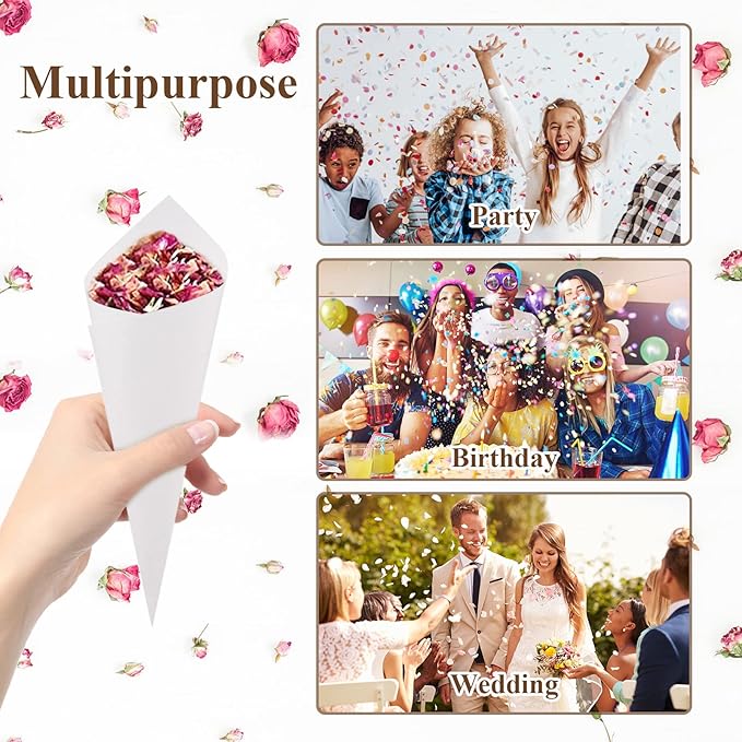 30 Pieces biodegradable confetti Cones and Stand Tray Paper Cone Box 30 Holes - Image 3