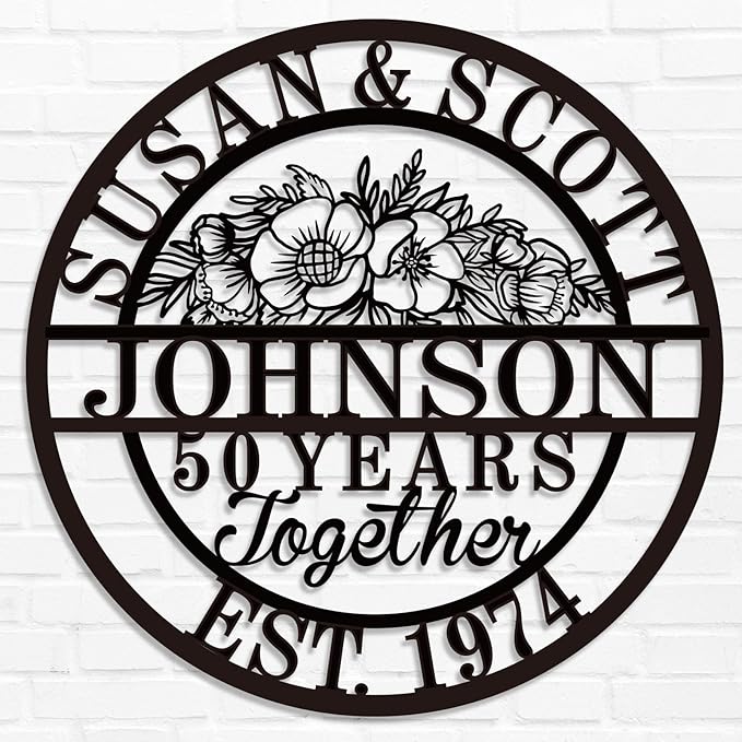 Custom 50th/40th/60th/70th/30th/1-99 Years Wedding Anniversary Sign Gifts by HZYCYYFC